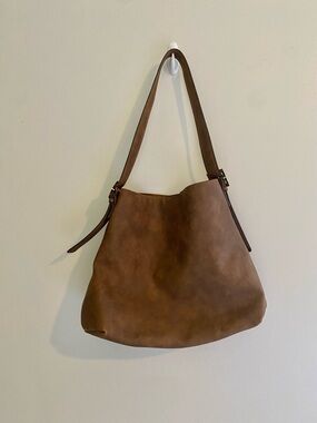 Classic Brown Leather Shoulder Bag - Women's Tote